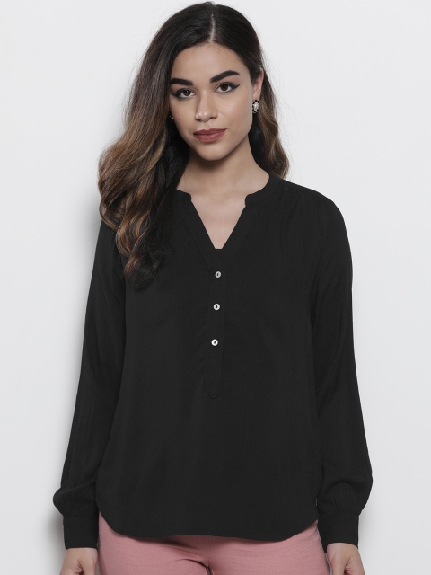 

Marks & Spencer Women Black Solid Shirt Style Shirt