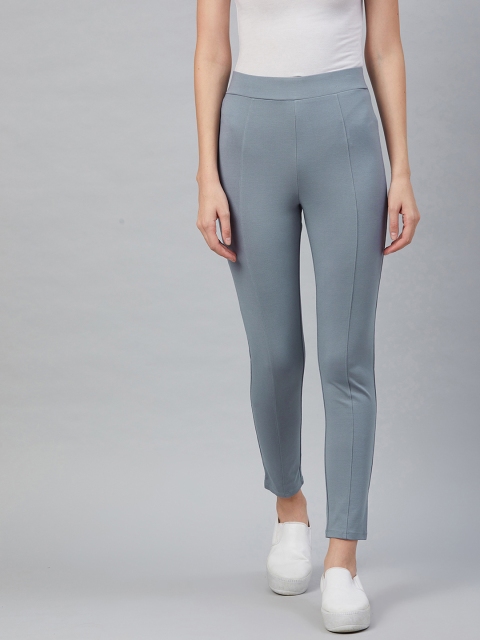 

Marks & Spencer Women Grey Solid High-Rise Treggings