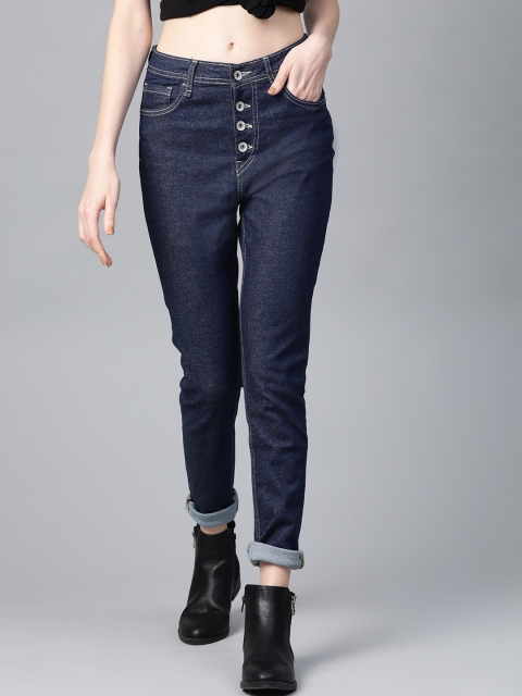 

Roadster Women Navy Blue Super Skinny Fit High-Rise Clean Look Stretchable Jeans