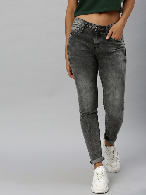 

Roadster Women Black Super Skinny Fit Mid-Rise Clean Look Stretchable Jeans