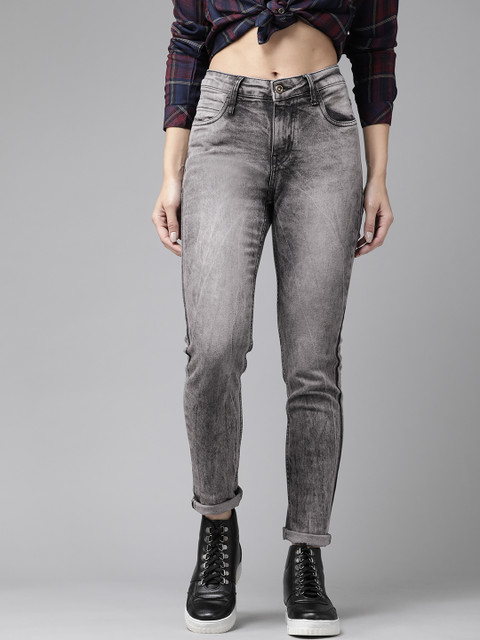 

Roadster Women Grey Skinny Fit Mid-Rise Clean Look Stretchable Jeans