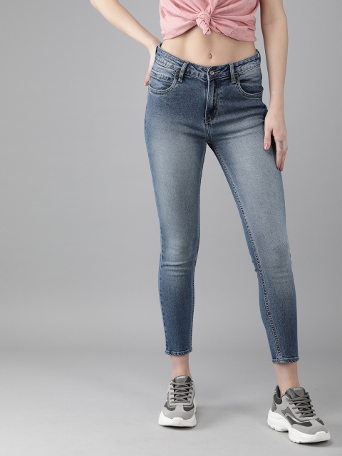 

Roadster Women Blue Skinny Fit Mid-Rise Clean Look Stretchable Cropped Jeans