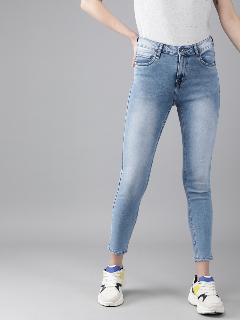 

Roadster Women Blue Skinny Fit Mid-Rise Clean Look Stretchable Cropped Jeans