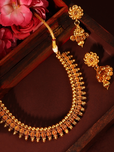 

Rubans Gold-Plated Handcrafted Temple Jewellery Set