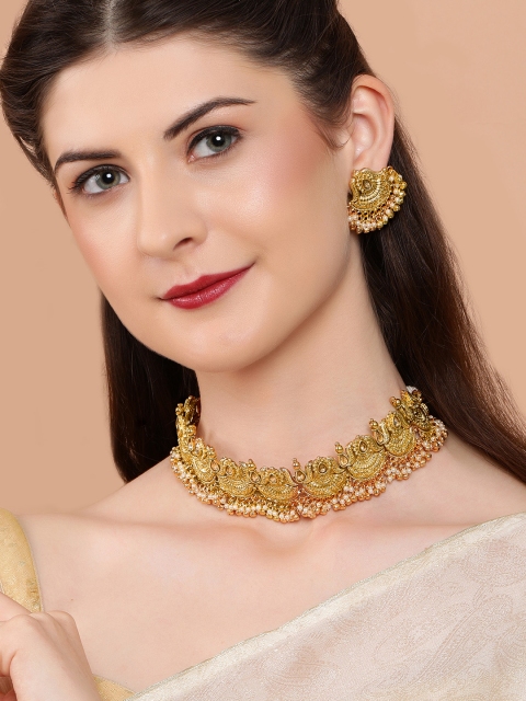 

Rubans Gold-Plated Handcrafted Traditional Temple Jewellery Set