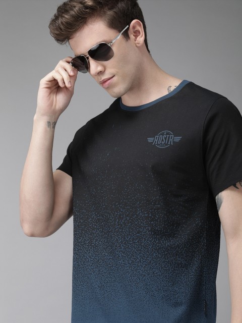 

Roadster Men Navy Blue Printed Round Neck T-shirt