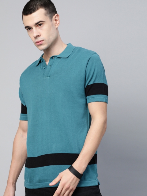 

Roadster Men Blue Solid Polo Collar T-shirt