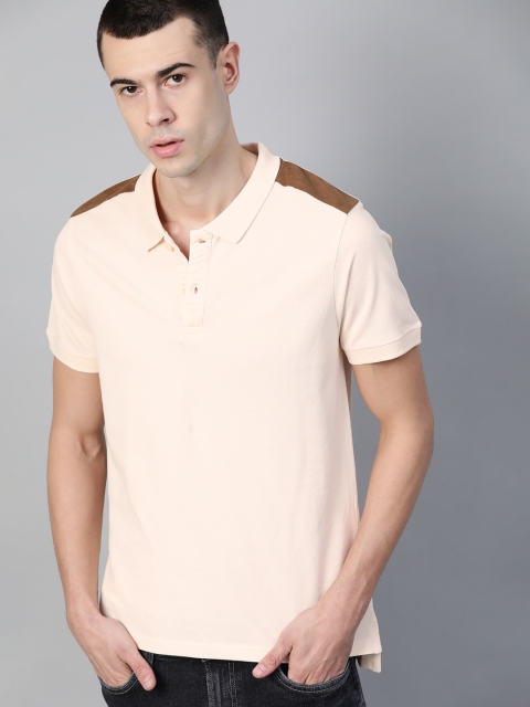 

Roadster Men Pink Solid Polo Collar T-shirt