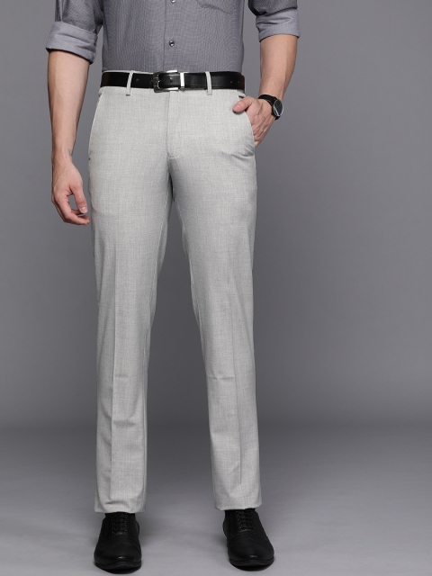 

Louis Philippe Men Grey Slim Fit Solid Regular Trousers
