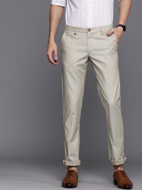 

Louis Philippe Sport Men Beige Slim Fit Self Design Regular Trousers