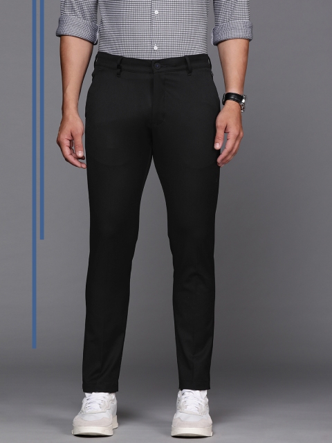 

Louis Philippe Ath.Work Men Black Slim Fit Solid Regular Trousers