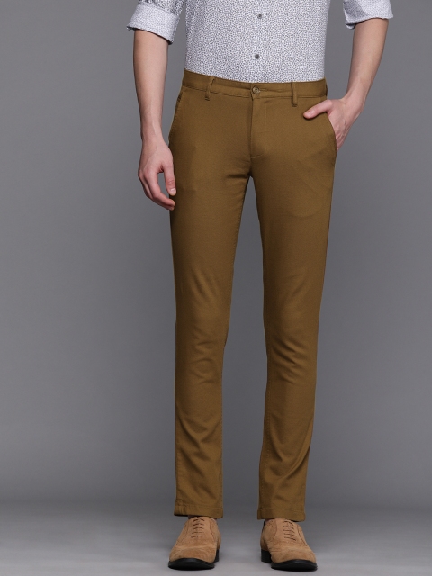 

Louis Philippe Sport Men Brown Super Slim Fit Self Design Regular Trousers