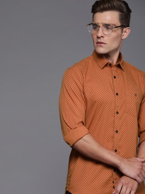 

Louis Philippe Sport Men Orange Super Slim Fit Printed Casual Shirt