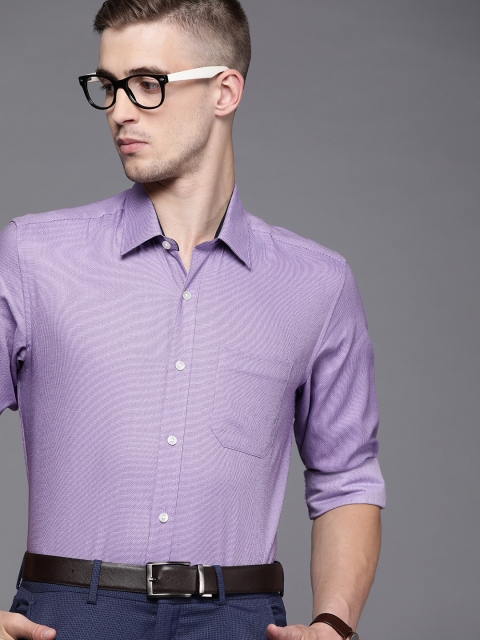 

Louis Philippe Men Blue Slim Fit Self Design Formal Shirt