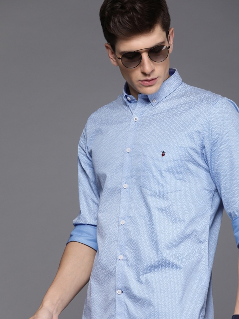 

Louis Philippe Sport Men Blue & White Super Slim Fit Printed Casual Shirt