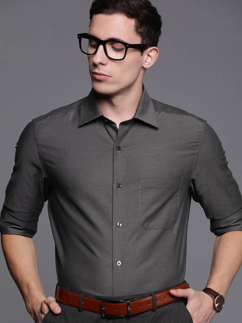 

Louis Philippe Men Charcoal Grey Classic Fit Self Design Formal Shirt