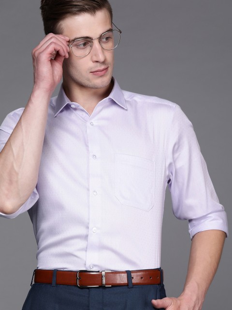 

Louis Philippe Men Purple Slim Fit Self Design Formal Shirt