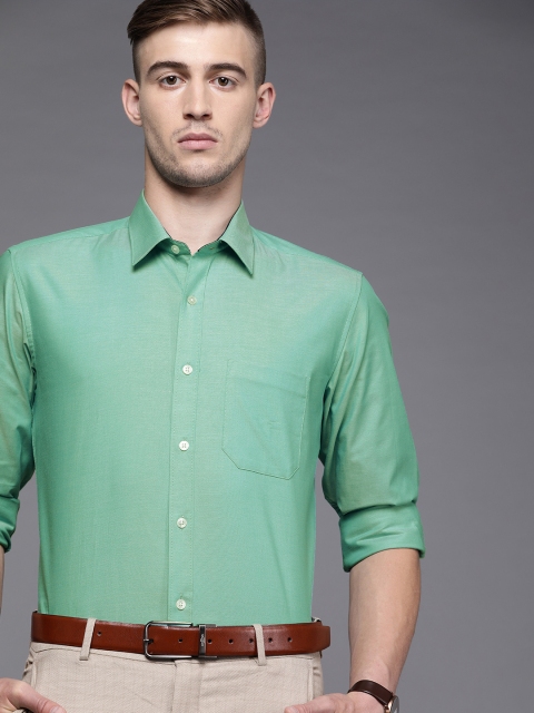 

Louis Philippe Men Green Slim Fit Solid Formal Shirt