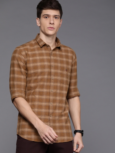 

Louis Philippe Sport Men Brown & Beige Super Slim Fit Checked Casual Shirt