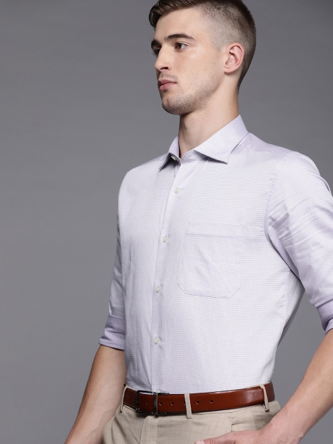 

Louis Philippe Men Purple Classic Fit Self Design Formal Shirt
