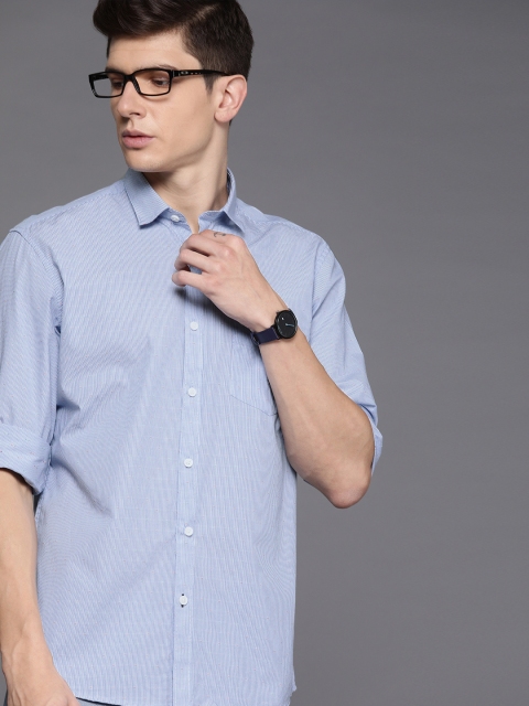 

Louis Philippe Sport Men Blue & White Self Design Slim Fit Casual Shirt