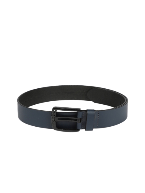 

Levis Men Navy Blue Leather Solid Belt