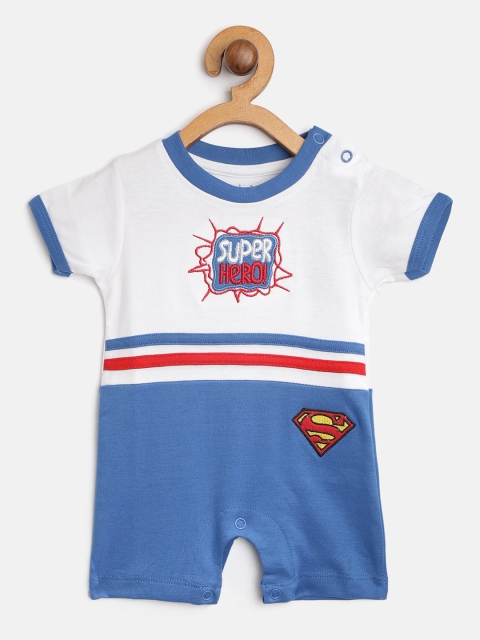 

Moms Love Boys Blue & White Colourblocked Rompers