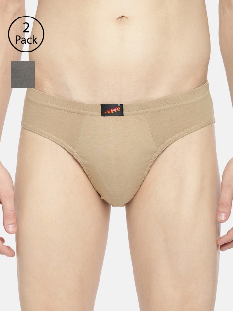 

SOLO Men Pack Of 2 Briefs, Camel brown