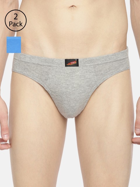 

SOLO Men Pack Of 2 Briefs, Grey melange