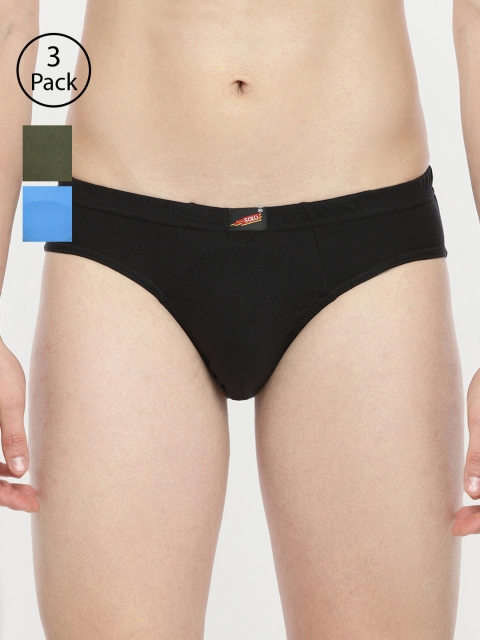 

SOLO Men Pack Of 3 Briefs, Black