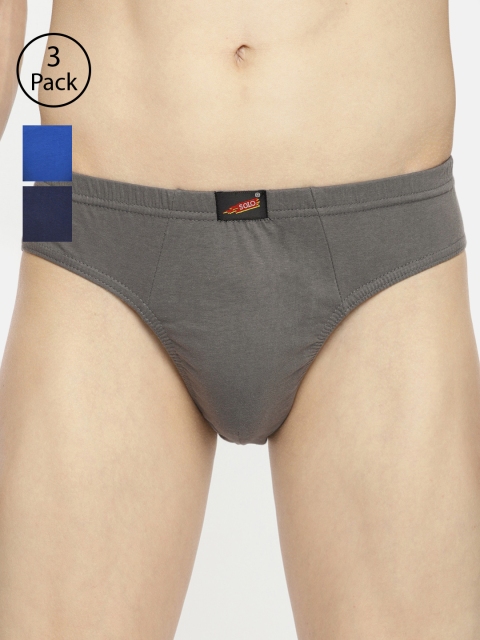 

SOLO Men Pack Of 3 Briefs, Navy blue