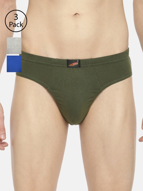 

SOLO Men Pack Of 3 Briefs, Grey melange