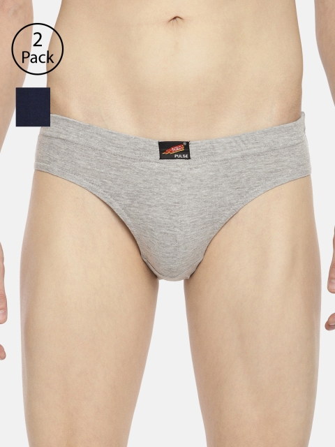 

SOLO Men Pack Of 2 Briefs, Grey melange