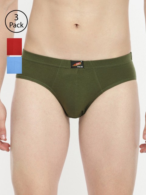 

SOLO Men Pack Of 3 Briefs, Olive