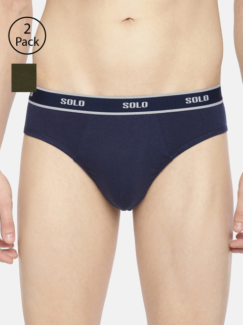 

SOLO Men Pack Of 2 Briefs, Olive