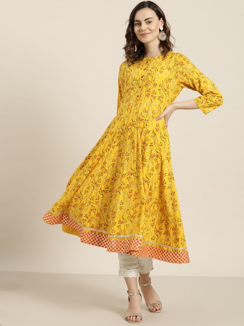 

Sangria Women Yellow & Red Printed Anarkali Kurta