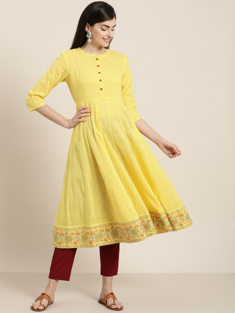 

Sangria Women Yellow Solid Anarkali Kurta