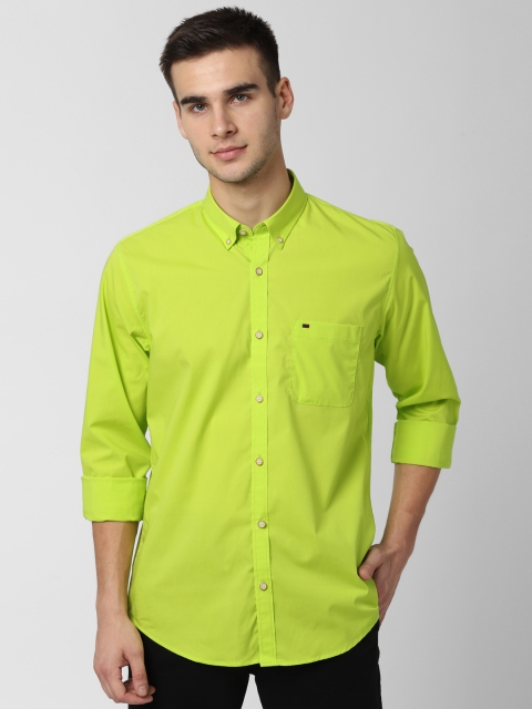 

Peter England Men Lime Green Slim Fit Solid Casual Shirt