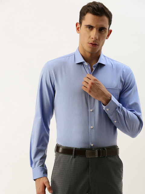 

Peter England Men Blue Slim Fit Solid Formal Shirt