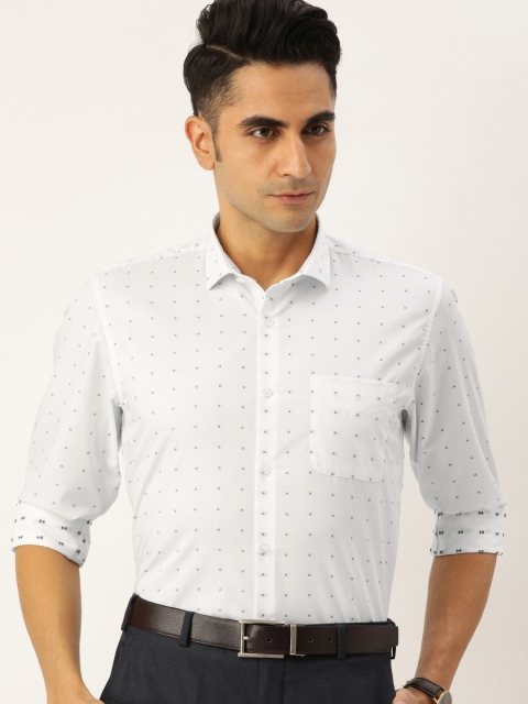 

Peter England Men White Nuvo Regular Fit Self Design Formal Shirt