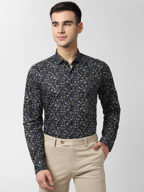 

Peter England Men Charcoal Regular Fit Printed Formal Shirt