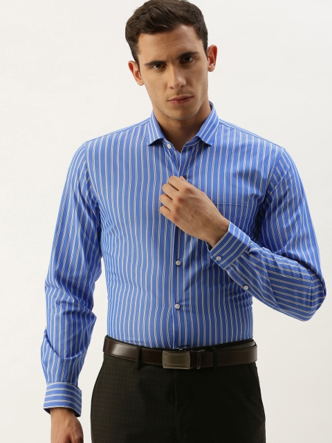 

Peter England Men Blue & White Slim Fit Striped Formal Shirt
