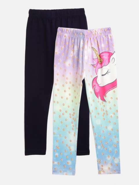 

Eteenz Girls Pack of 2 Assorted Ankle-Length Leggings