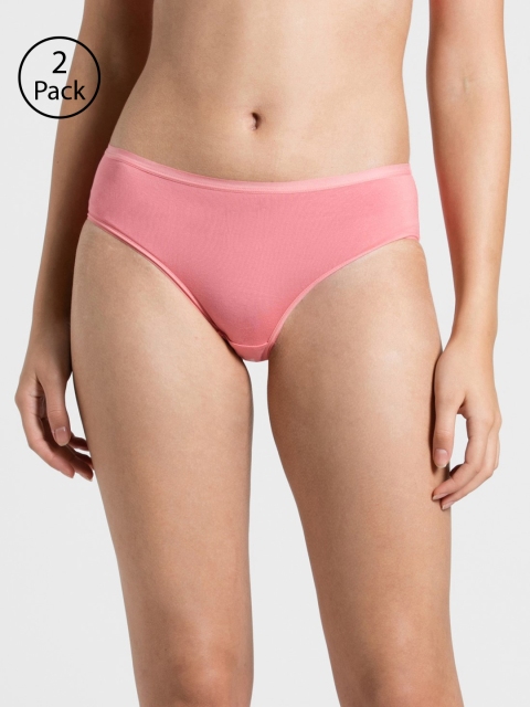 

Jockey Women Pack Of 2 Pink Solid Bikini Briefs