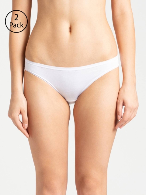 

Jockey Women Pack Of 2 White Solid Bikini Briefs