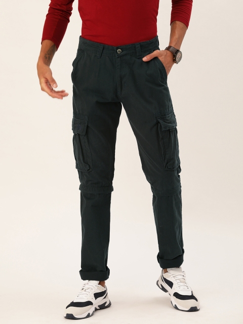 

Sports52 wear Men Navy Blue Tailored Fit Solid Cargos