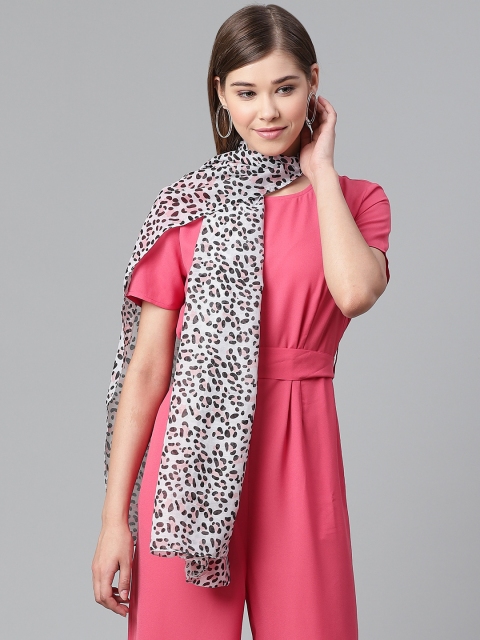 

WEAVERS VILLA Women Off-White & Black Printed Stole