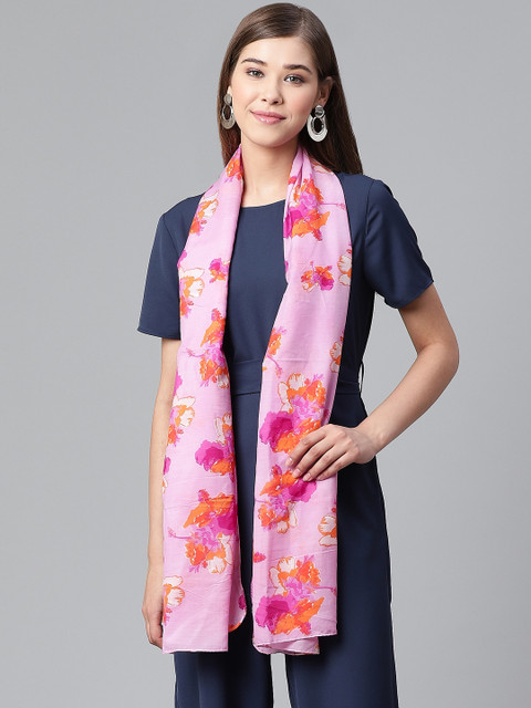 

WEAVERS VILLA Women Pink & Orange Printed Stole