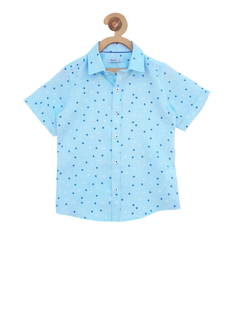 

Campana Boys Blue Regular Fit Printed Casual Shirt