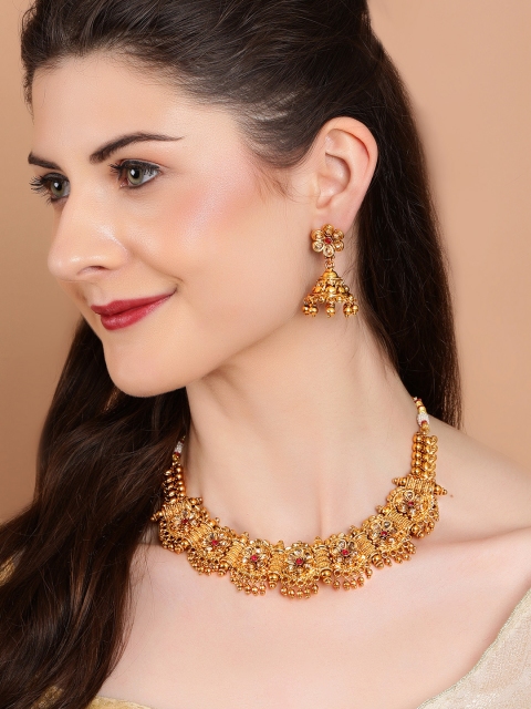 

Rubans Gold-Plated Handcrafted Traditional Temple Jewellery Set